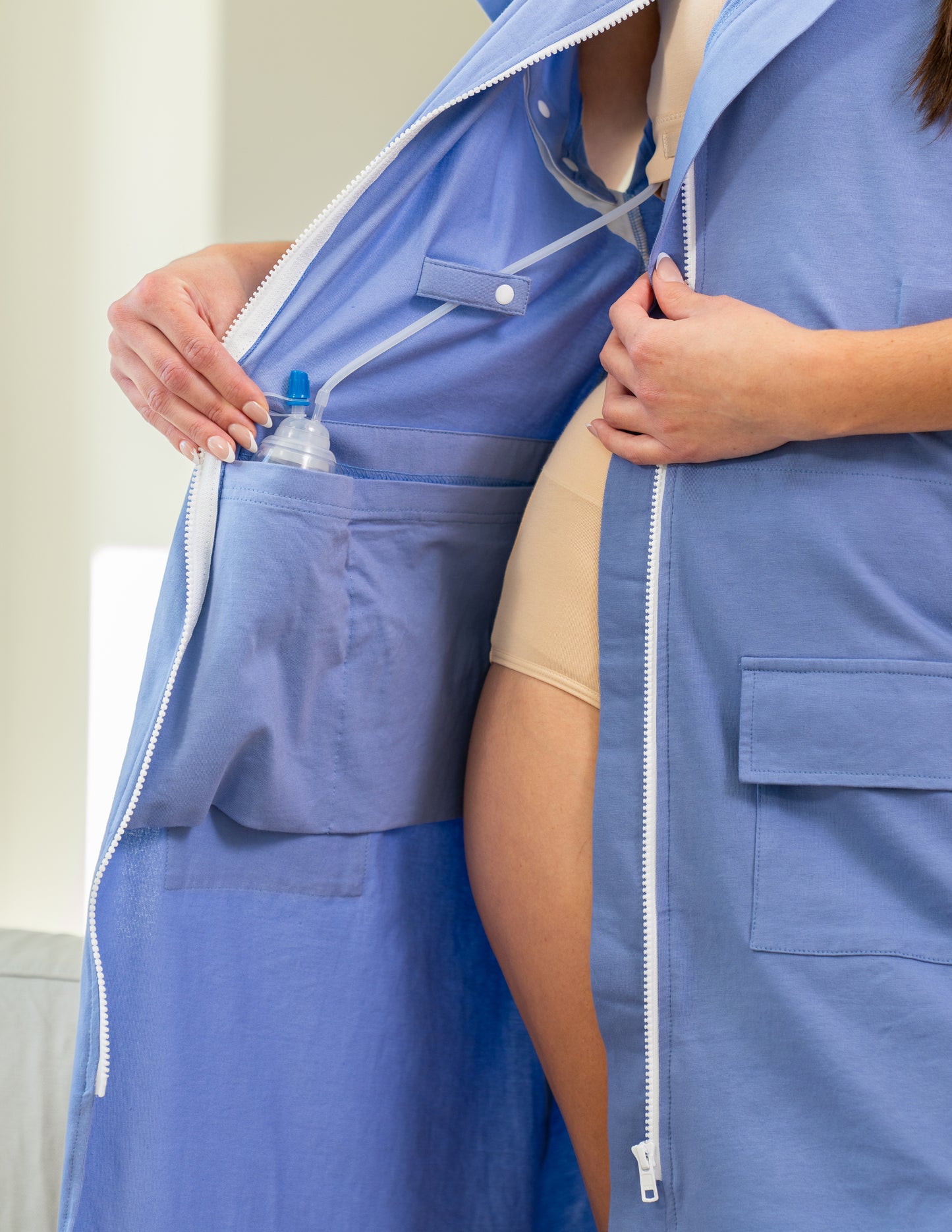 Pretty Periwinkle Hospital Gown With Zip