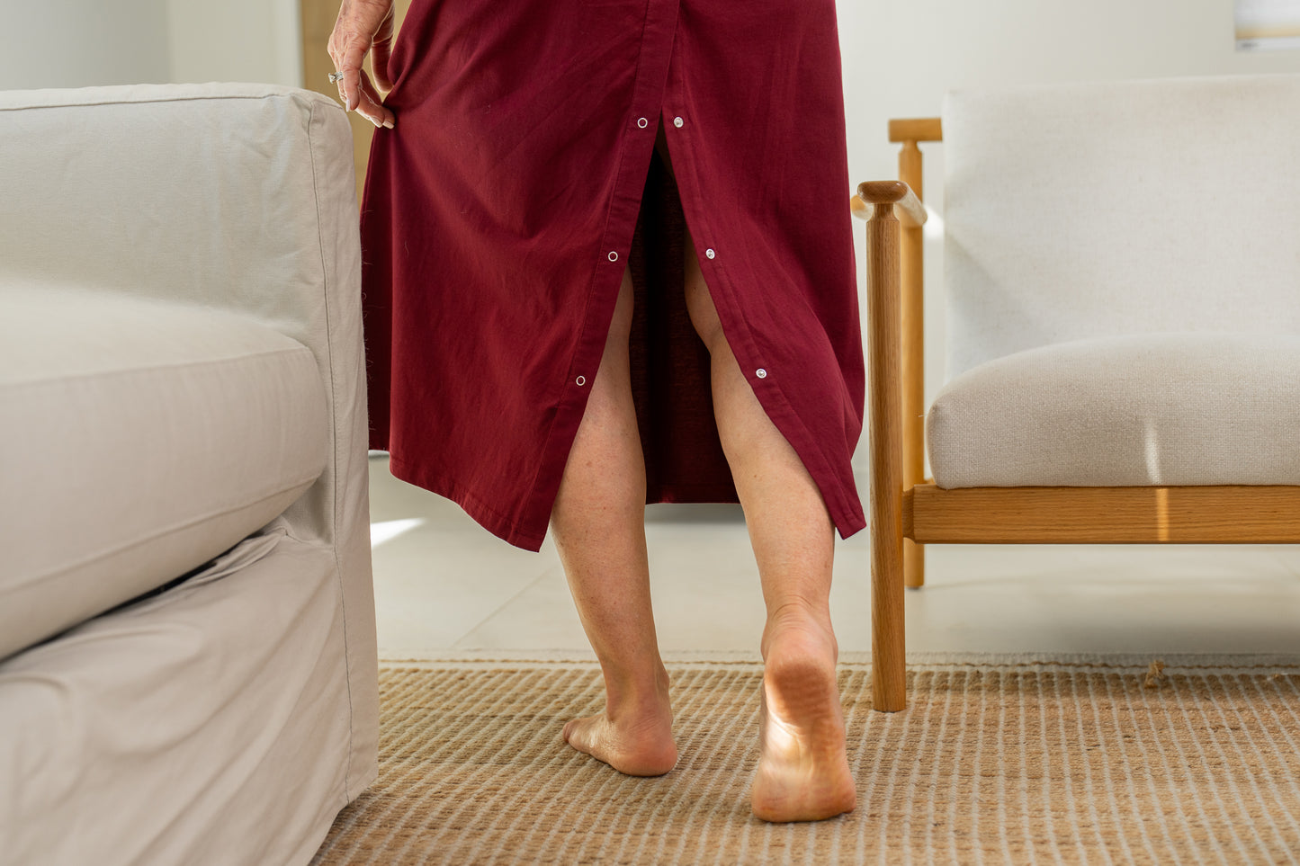 Glow in Merlot Sleeveless Hospital Gown