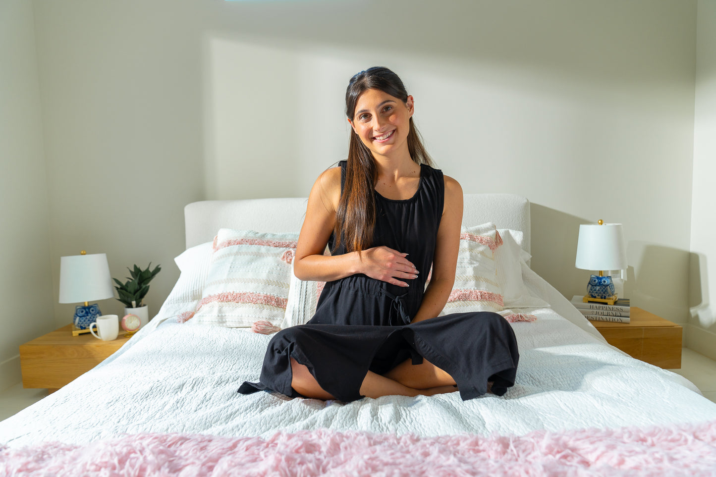 Midnight Black Sleeveless Hospital Gown