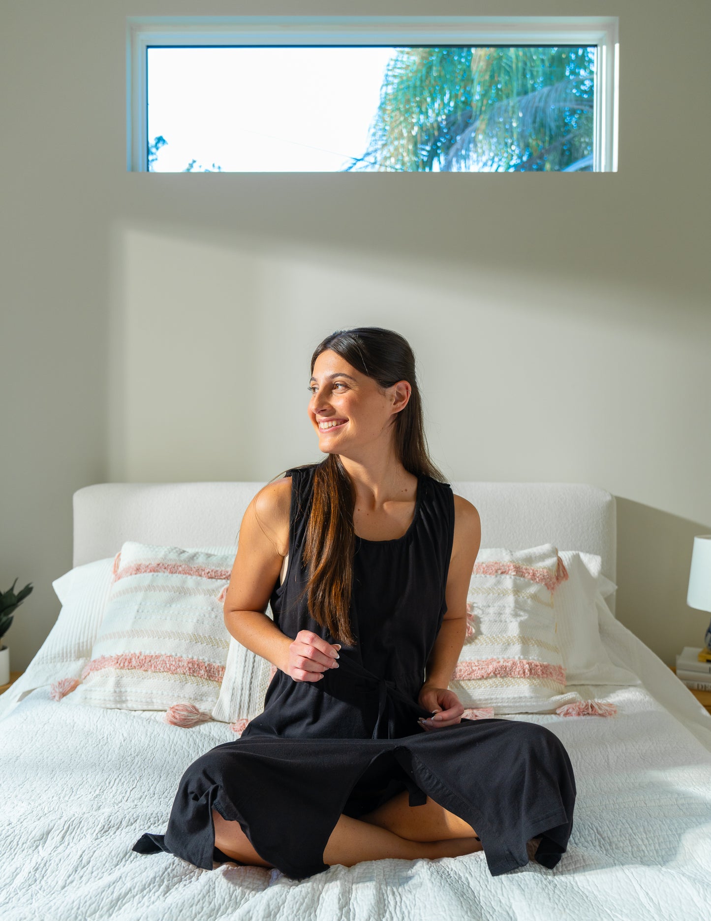 Midnight Black Sleeveless Hospital Gown