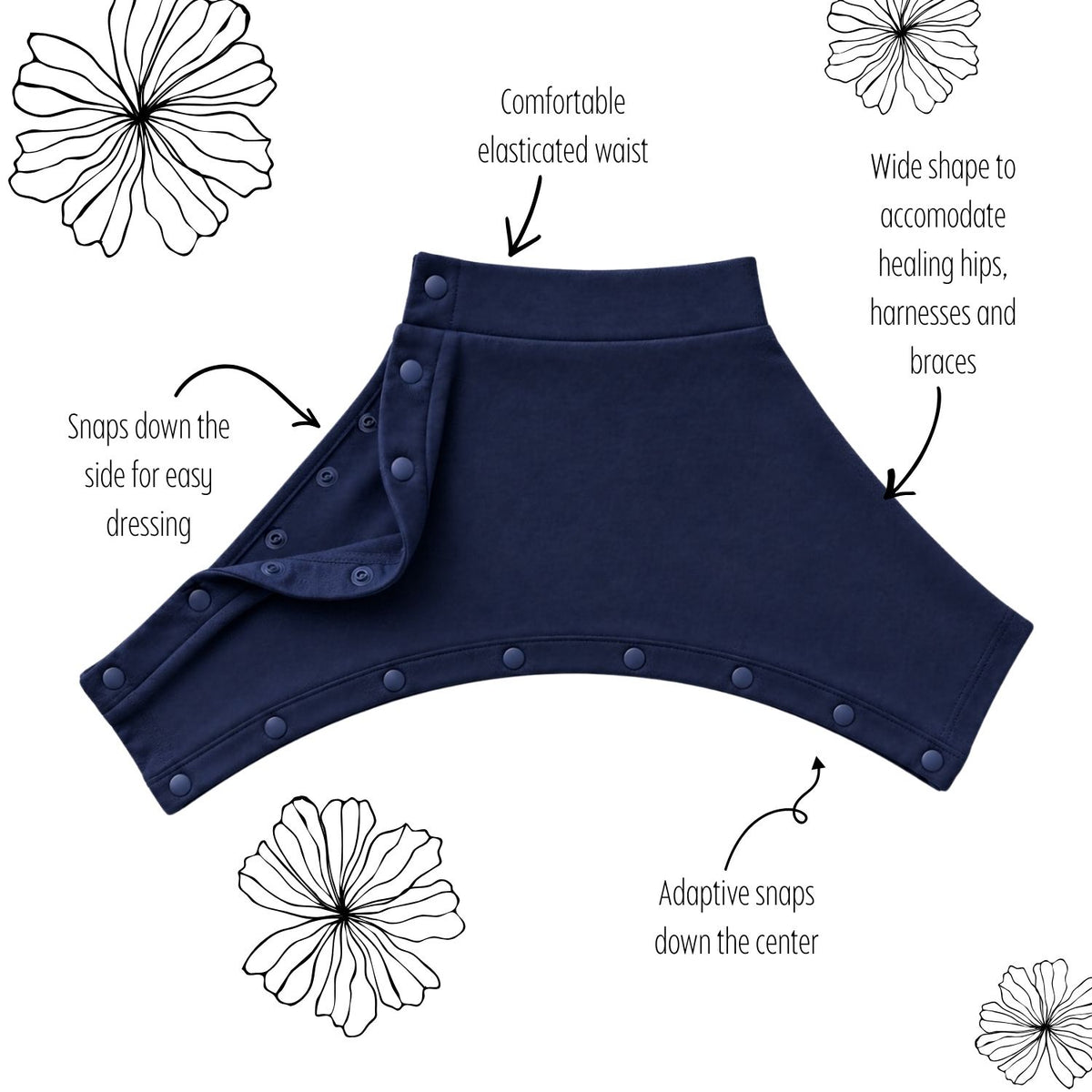 Adaptive Hip Dysplasia Baby Pants Navy Blue