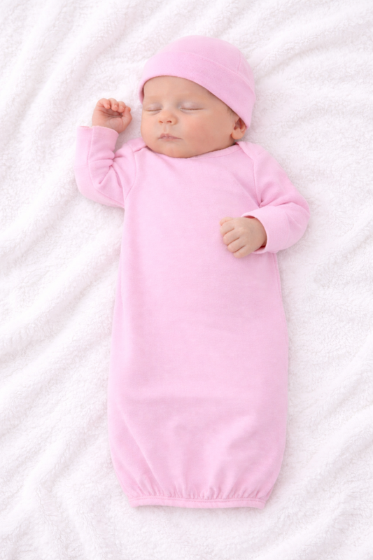 Pinky Promise Newborn Baby Gown & Hat Set