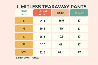 Limitless Tear Away Pants with Velcro