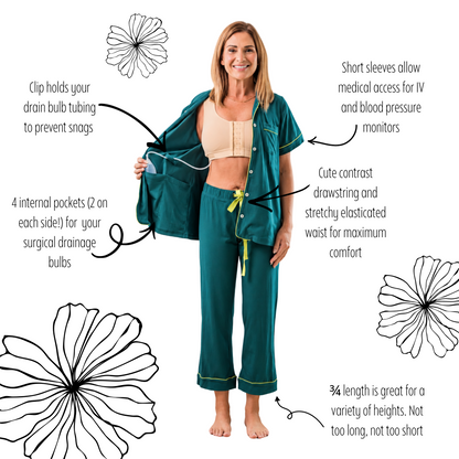 Teal Recovery Pajamas