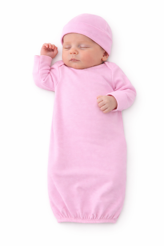 Pinky Promise Newborn Baby Gown & Hat Set